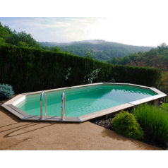 Piscina rectangular de madeira 600